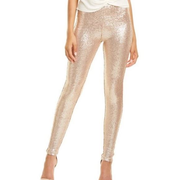 Commando Pants - Commando Sequin Leggings Champagne Blush Gold Medium High Waist Slimming